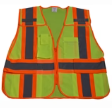 ANSI/ISEA Lime/Orange Two Tone Expandable 5-Point Breakaway Public Safety Vest