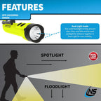 Nightstick Intrinsically Safe Dual-Light Torch W/magnets - 3 AA (not Included) - Green - ATEX