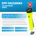 Nightstick Intrinsically Safe Dual-Light Torch W/magnets - 3 AA (not Included) - Green - ATEX