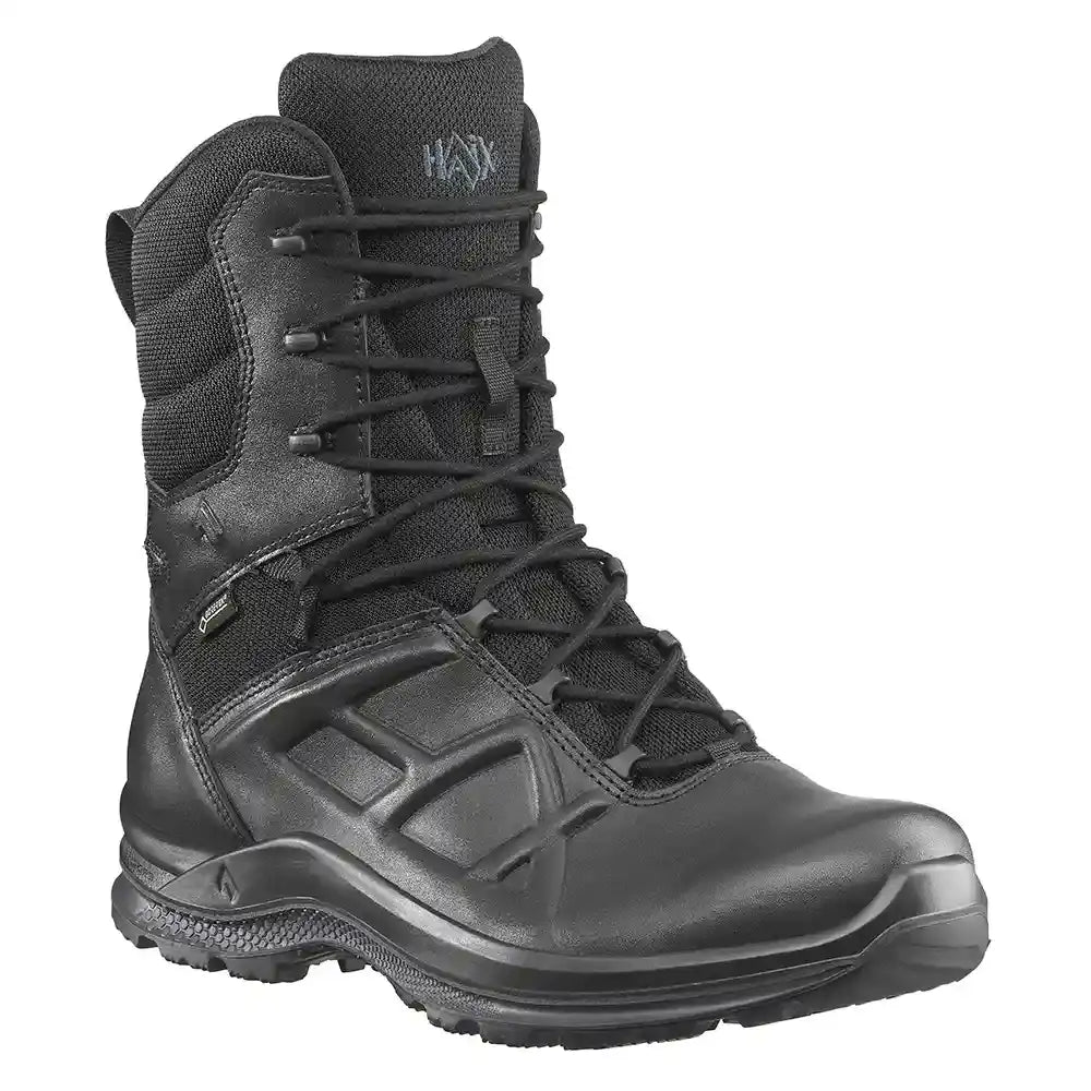 HAIX Black Eagle Tactical 2.0 GTX High Side Zip — Black 8 inch police duty boot with side zipper