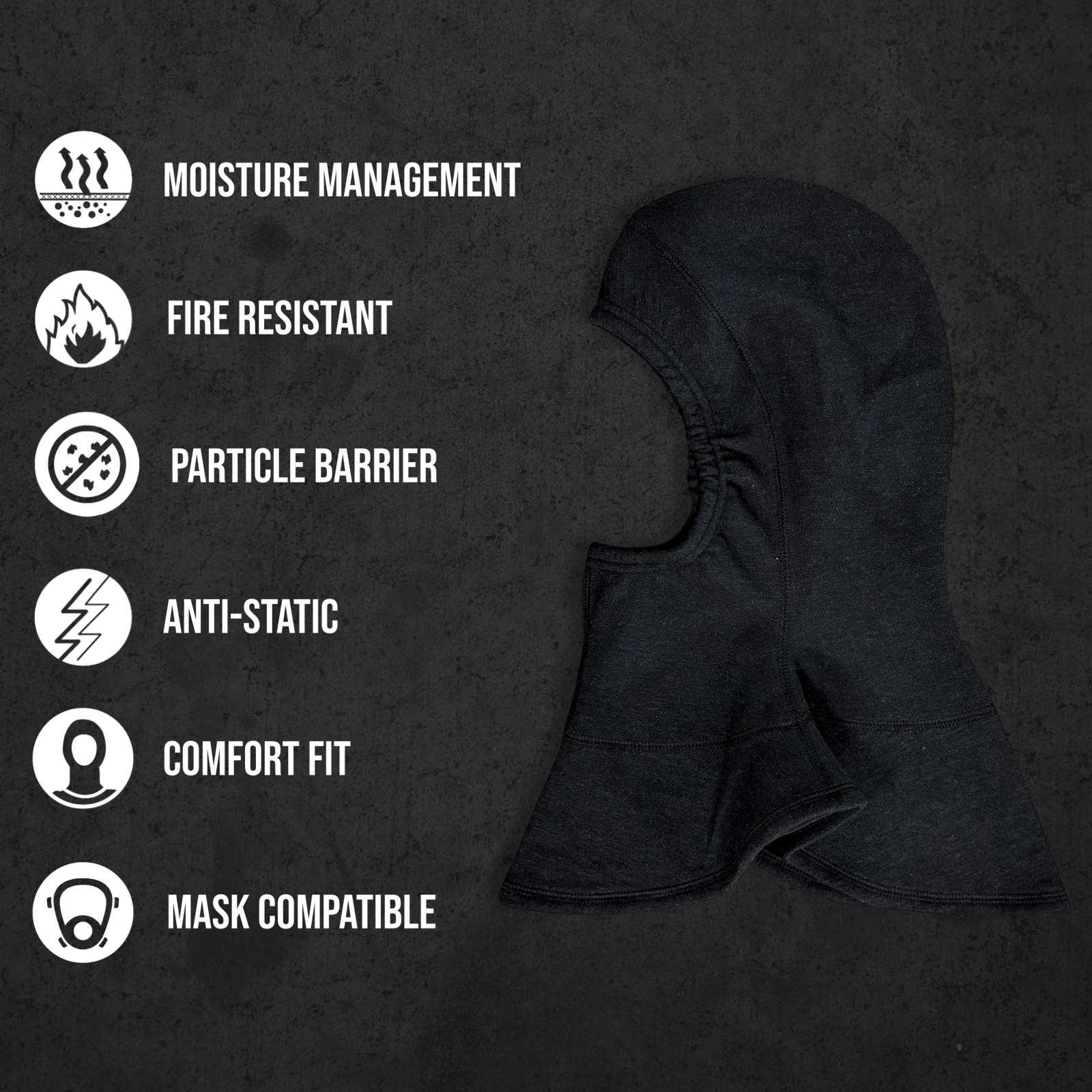 BUFF Safety Particulate Fire Hood - black with logo