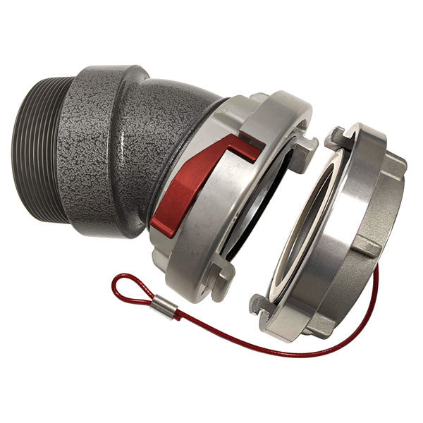 Harrington 30 Deg Elbow, 2.5" NH RL Sw Female 4" Storz Lock