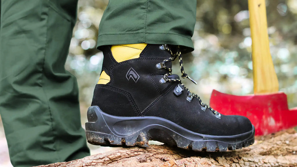 HAIX Missoula 2.1 wildland boot with axe in background