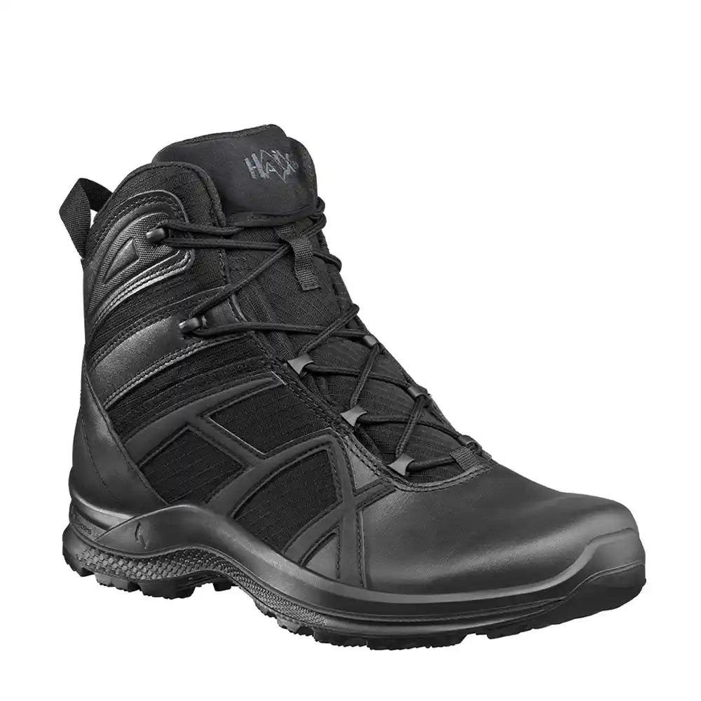 HAIX Black Eagle Athletic 2.1 T Mid Side Zip — Black 6 inch duty athletic boot