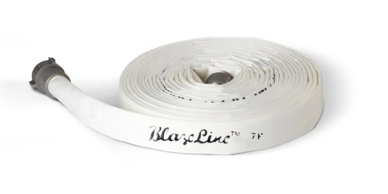 Snap-tite BlazeLine single-jacket attack hose, white