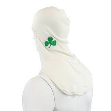 Embroidered Shamrock White Hood